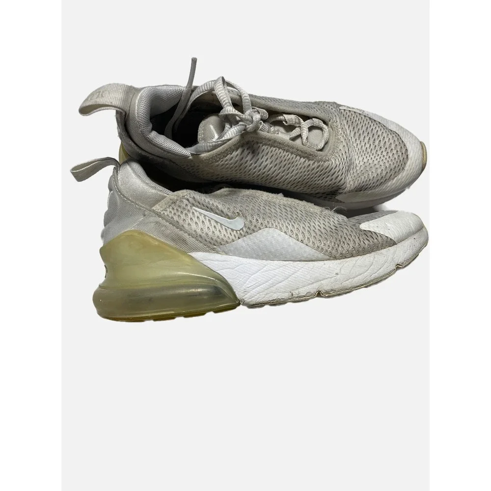Nike Air Max 270 Kids 3Y‎ White Silver Athletic Running Shoes AO2372-103 Sneaker
